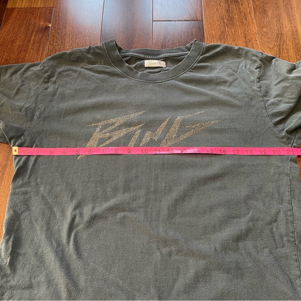 Anine Bing Gray Glitter Tee Shirt Short Sleeve Top Charcoal Unisex Large L - Picture 10 of 12